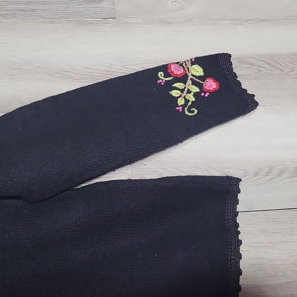 Christopher‎ & Banks Womens L Vintage Hand Embroidered Sweater Wool Grannycore - Picture 4 of 11